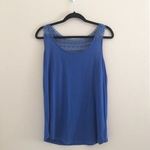 Lightly used blue tank with lace back